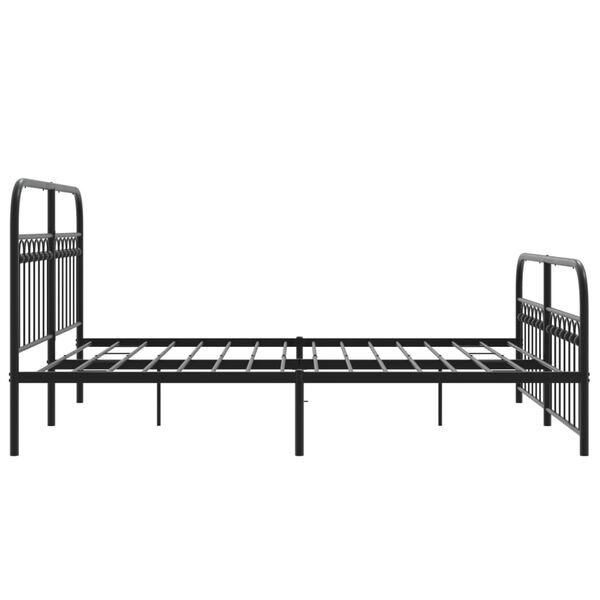 vidaXL Metal Bed Frame without Mattress with Footboard Black 150x200cm
