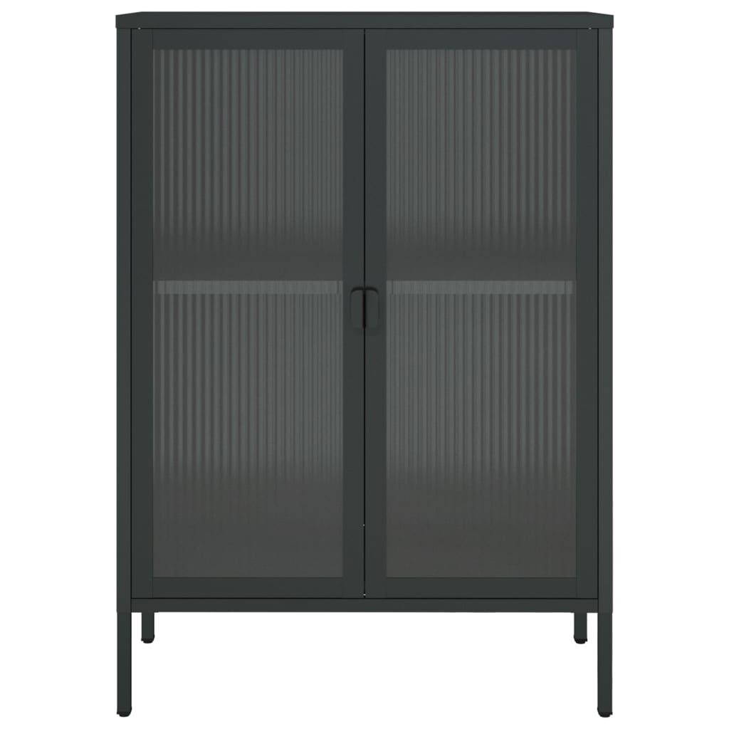 vidaXL Sideboard Black 75x35x105 cm Glass and Steel