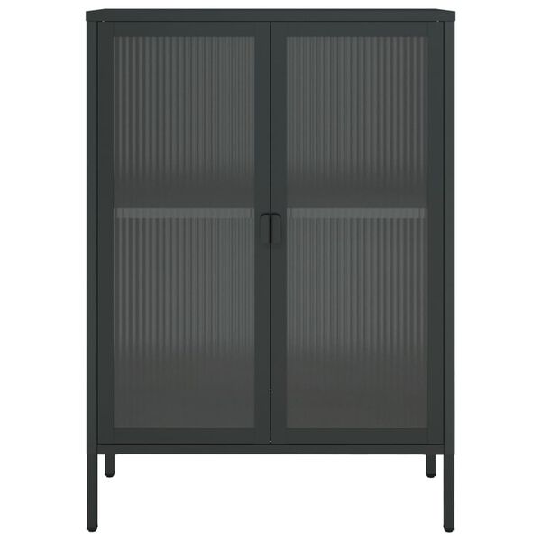 vidaXL Sideboard Black 75x35x105 cm Glass and Steel