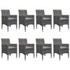 vidaXL 9 Piece Garden Dining Set Grey