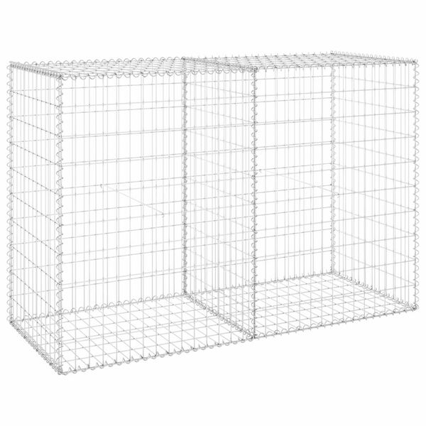vidaXL Gabion Wall with Covers Galvanised Steel 150x60x100 cm
