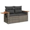 vidaXL 10 Piece Garden Sofa Set with Cushions Grey Poly Rattan