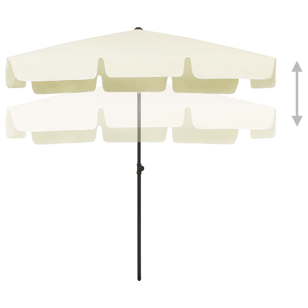 vidaXL Beach Parasol Sand Yellow 200x125 cm