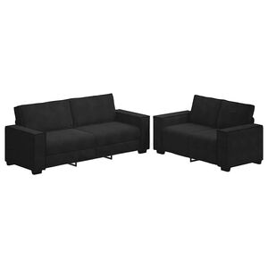 vidaXL 2 Piece Sofa Set with Cushions Black Velvet