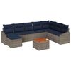 vidaXL Garden Sofa Set with Cushion 9 pcs Grey Poly Rattan