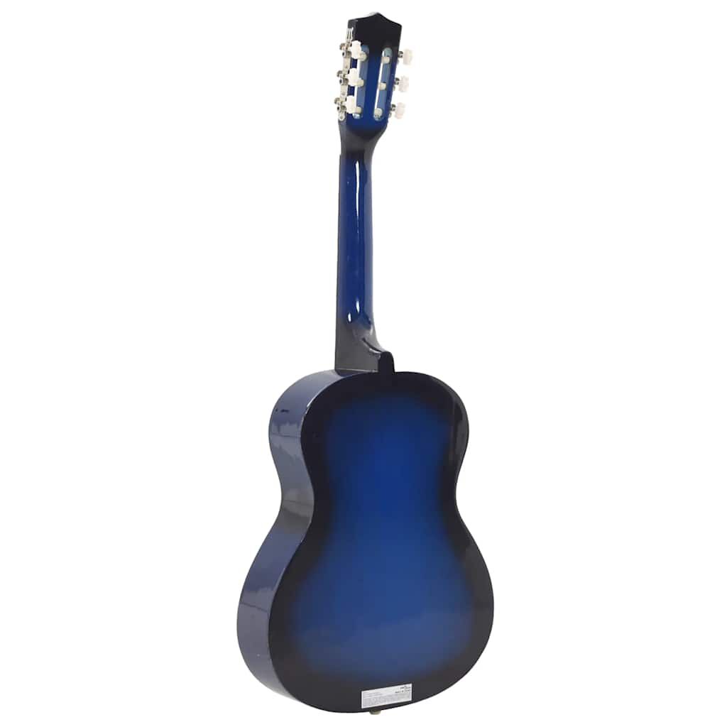 vidaXL 8 Piece Classical Guitar Beginner Set Blue 3/4 36"