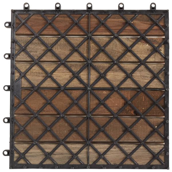vidaXL Decking Tiles 20 pcs Grey Wash 30x30 cm Solid Acacia Wood