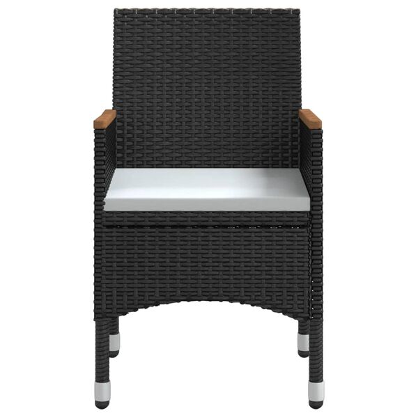 vidaXL 5 Piece Garden Dining Set with Cushions Black