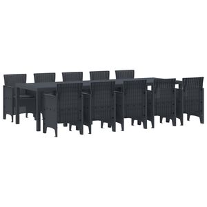 vidaXL Garden Dining Set with Cushions with Cushion 11 pcs Anthracite
