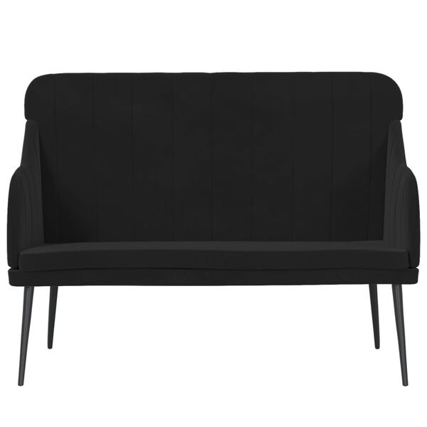 vidaXL Bench Black 110x76x80 cm Velvet