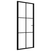 vidaXL Interior Door ESG Glass and Aluminium 83x201.5 cm Black