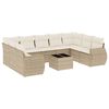 vidaXL 10 Piece Garden Sofa Set with Cushions Beige Poly Rattan