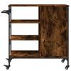vidaXL Kitchen Trolley Smoked Oak 87.5x38.5x84.5 cm Engineered Wood