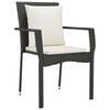 vidaXL 9 Piece Garden Dining Set with Cushions Black Poly Rattan