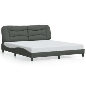 vidaXL Bed Frame without Mattress "Hvar" Dark Grey 183x213 cm Fabric