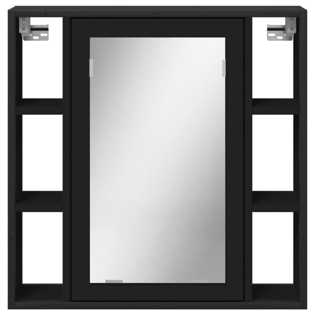 vidaXL Bathroom Mirror Cabinet Black 60x16x60 cm Engineered Wood
