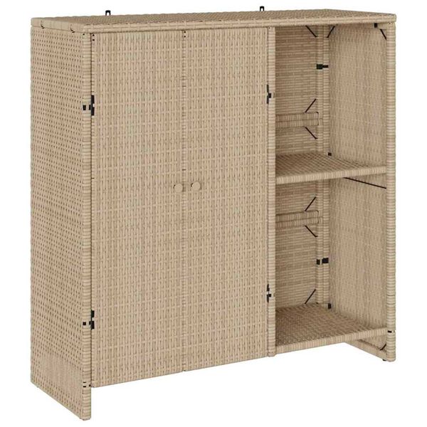 vidaXL Storage Cabinet with Storage Beige 100 x 36 x 102 cm Rattan