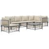 vidaXL 7 Piece Garden Lounge Set with Cushions Anthracite Poly Rattan