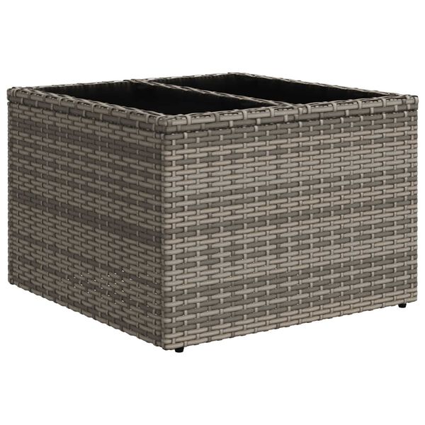 vidaXL 7 Piece Garden Sofa Set with Cushions Grey Poly Rattan