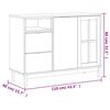 vidaXL Sideboard with Glass Door FLAM 110x40x80 cm Solid Wood Pine