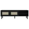 vidaXL TV Cabinet SENJA Rattan Look Black 158x40x49cm Solid Wood Pine