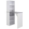 vidaXL Bar Table | White with grey top | Engineered wood | 115 cm | Bar Table