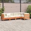 vidaXL 5 Piece Garden Sofa Set with Cushions Wax Brown Solid Wood Pine