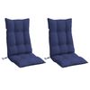 vidaXL Highback Chair Cushions 2 pcs Navy Blue Oxford Fabric