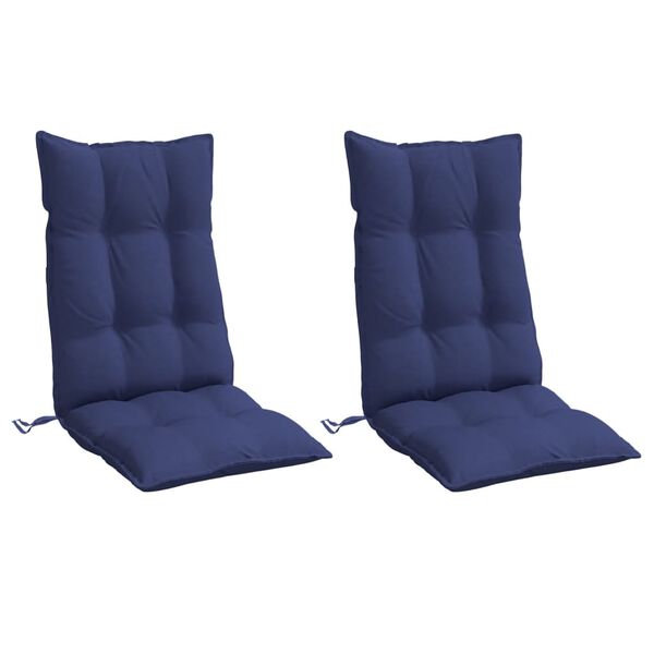 vidaXL Highback Chair Cushions 2 pcs Navy Blue Oxford Fabric