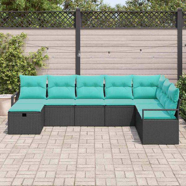 vidaXL Sofa Set with Cushion 5 pcs Poly Rattan
