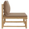 vidaXL Garden Middle Sofa with Taupe Cushions Bamboo