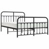 vidaXL Metal Bed Frame without Mattress with Footboard Black 150x200cm
