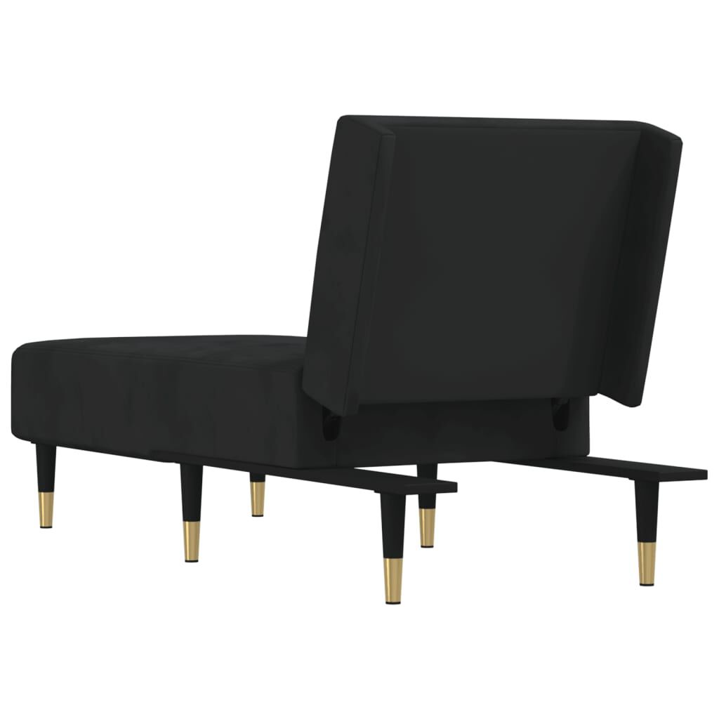 vidaXL Chaise Longue Black Velvet