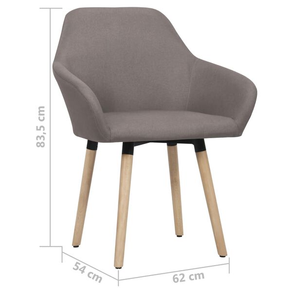 vidaXL Dining Chairs 2 pcs Taupe Fabric