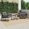 vidaXL Garden Chairs with Cushions 2 pcs Black Steel