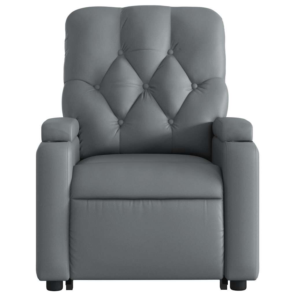 vidaXL Electric Stand up Massage Recliner Chair Grey Faux Leather
