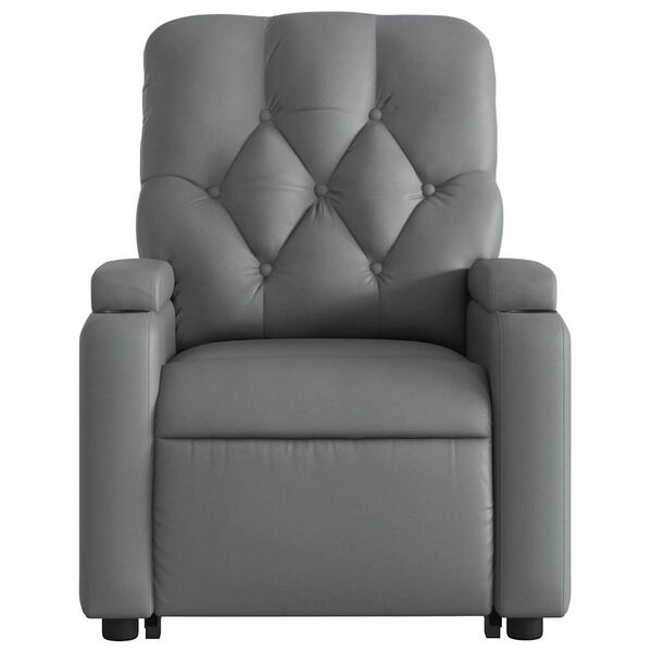 vidaXL Electric Stand up Massage Recliner Chair Grey Faux Leather
