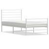 vidaXL Metal Bed Frame without Mattress with Footboard White 100x200cm