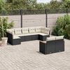 vidaXL 9 Piece Garden Sofa Set with Cushions Black Poly Rattan