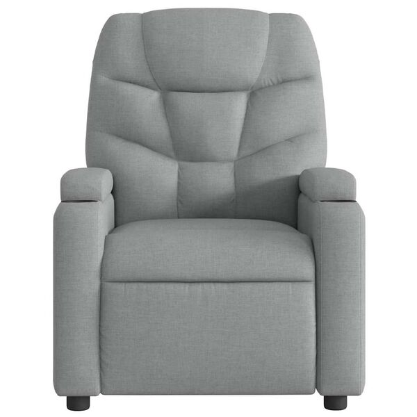 vidaXL Electric Massage Recliner Chair Light Grey Fabric