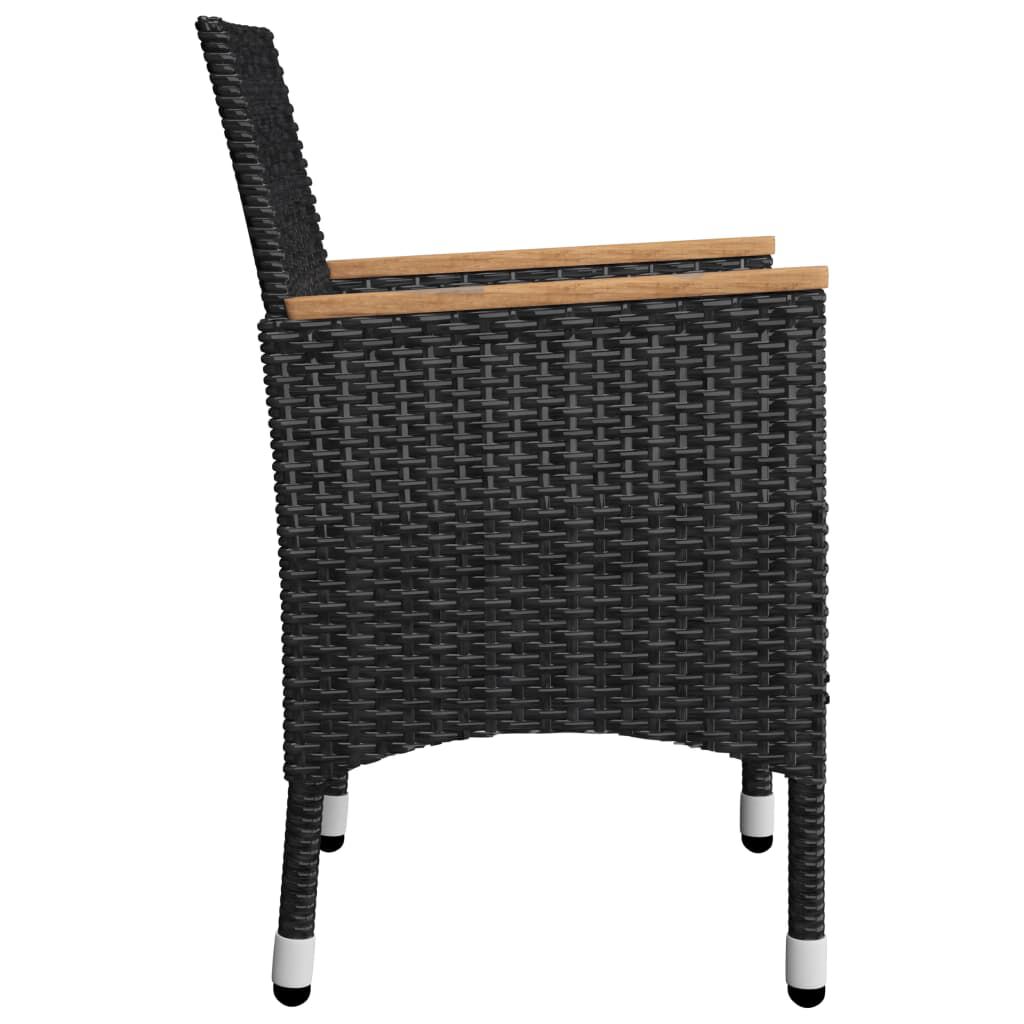 vidaXL 7 Piece Garden Dining Set Black