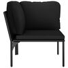 vidaXL 6 Piece Garden Lounge Set with Cushions Black PVC