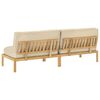 vidaXL Sofa Set with Cushion Beige 240 x 92 x 69 cm Solid Acacia Wood