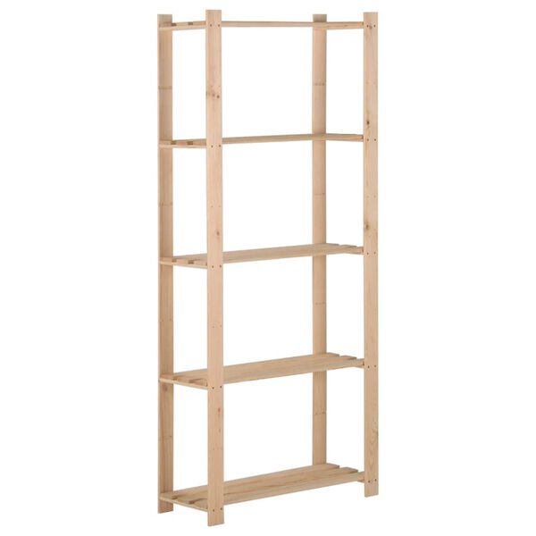 vidaXL 5-Tier Storage Rack 80x28.5x170 cm Solid Pinewood