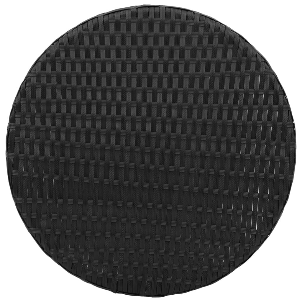 vidaXL 3 Piece Bistro Set with Cushions Black Poly Rattan