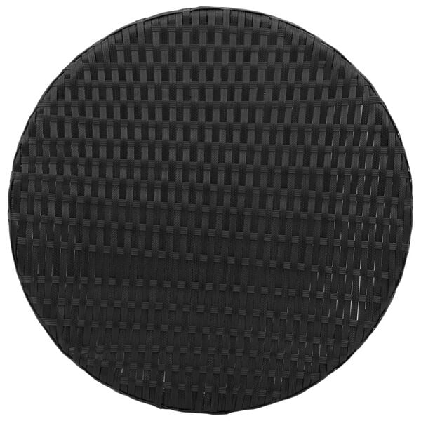 vidaXL 3 Piece Bistro Set with Cushions Black Poly Rattan