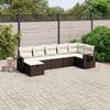 vidaXL 7 Piece Garden Sofa Set with Cushions Brown Poly Rattan