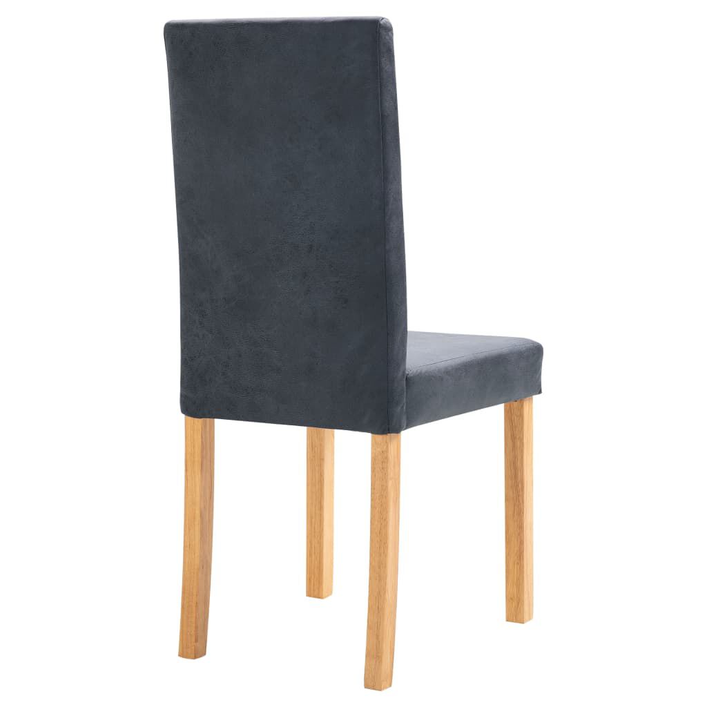 vidaXL Dining Chairs 4 pcs Gray Faux Leather
