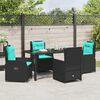 vidaXL Garden Dining Set 5 pcs Black Poly rattan