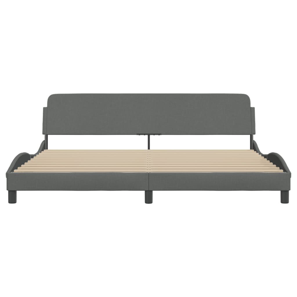 vidaXL Bed Frame without Mattress Dark Grey 193x203 cm Fabric